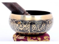Ashtamangala Painted Singing Bowl – Double Dorje Center – Eyes of Buddha Back