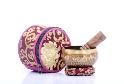 Hand Beaten Tibetan Mantra Singing Bowl – Eyes of Buddha Center – Multiple Sizes
