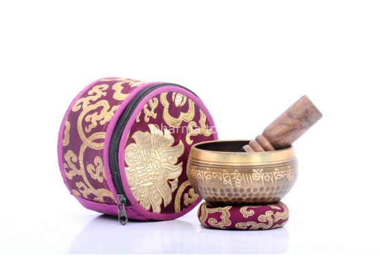 Hand Beaten Tibetan Mantra Singing Bowl – Eyes of Buddha Center – Multiple Sizes