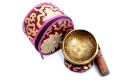 Hand Beaten Tibetan Mantra Singing Bowl – Eyes of Buddha Center – Multiple Sizes