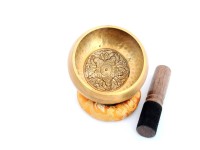 Hand-Casted & Hand-Beaten Embossed Singing Bowl – 4 & 5 Inches (Multiple Sacred Patterns)