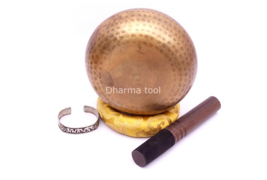 6-Inch Hand-Casted & Hand-Beaten Embossed Singing Bowl – Multiple Sacred Patterns