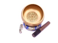 6-Inch Hand-Casted & Hand-Beaten Embossed Singing Bowl – Multiple Sacred Patterns
