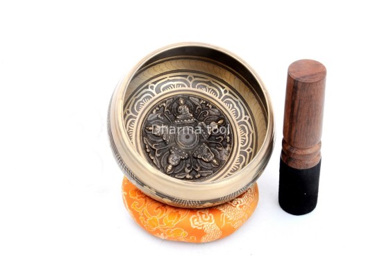 Pure Bronze Embossed Singing Bowl – 4 & 5 Inches (Multiple Sacred Symbols Available)