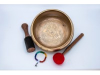 8 Inches Diameter Ganesha Etched Hand-Casted Singing Bowl