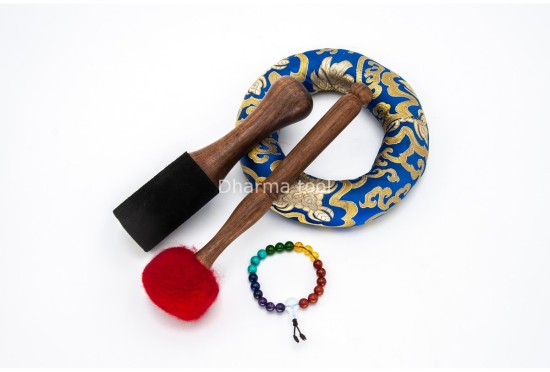 8 Inches Diameter Ganesha Etched Hand-Casted Singing Bowl