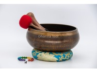 8 Inches Diameter Endless Knot Etched Hand-Casted Singing Bowl