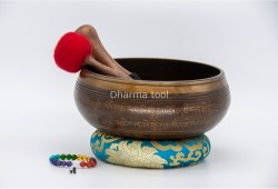 8 Inches Diameter Endless Knot Etched Hand-Casted Singing Bowl