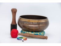 8 Inches Diameter Endless Knot Etched Hand-Casted Singing Bowl