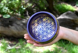 6-Inch Diameter Flower of Life Singing Bowl – Hand-Casted (MultiColor Options)