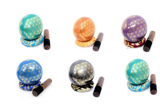 6-Inch Diameter Flower of Life Singing Bowl – Hand-Casted (MultiColor Options)