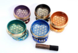 6-Inch Diameter Flower of Life Singing Bowl – Hand-Casted (MultiColor Options)