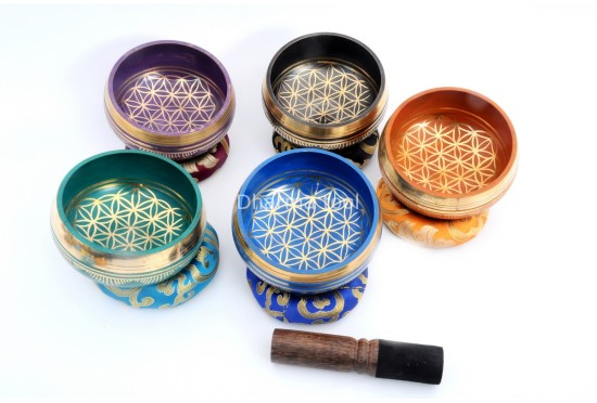 6-Inch Diameter Flower of Life Singing Bowl – Hand-Casted (MultiColor Options)