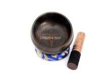 4-Inch Diameter Bronze Tibetan Singing Bowl – With Mantra, Buddha Eyes & Dorje (2 Finish Options)