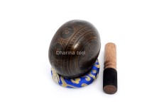 4-Inch Diameter Bronze Tibetan Singing Bowl – With Mantra, Buddha Eyes & Dorje (2 Finish Options)