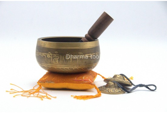 Hand-Casted Lingam Singing Bowl – Plain, Hand-Beaten & Mantra-Carved (3.5" & 4")