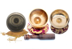 Hand-Casted Lingam Singing Bowl – Plain, Hand-Beaten & Mantra-Carved (3.5" & 4")