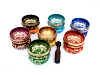 Hand-Casted Mantra Painted Palm Size Singing Bowl – MultiColor(option)