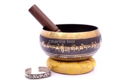 6-Inch Diameter Mantra Painted Singing Bowl – Hand-Casted MultiColor (Option)
