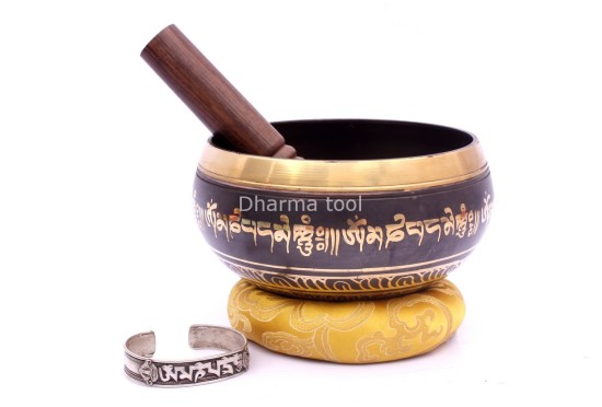6-Inch Diameter Mantra Painted Singing Bowl – Hand-Casted MultiColor (Option)