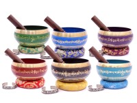 6-Inch Diameter Mantra Painted Singing Bowl – Hand-Casted MultiColor (Option)