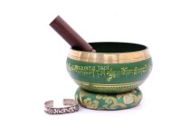6-Inch Diameter Mantra Painted Singing Bowl – Hand-Casted MultiColor (Option)