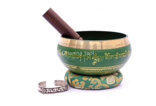 6-Inch Diameter Mantra Painted Singing Bowl – Hand-Casted MultiColor (Option)