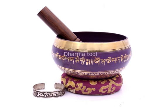 6-Inch Diameter Mantra Painted Singing Bowl – Hand-Casted MultiColor (Option)