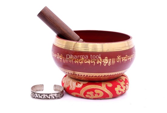 6-Inch Diameter Mantra Painted Singing Bowl – Hand-Casted MultiColor (Option)