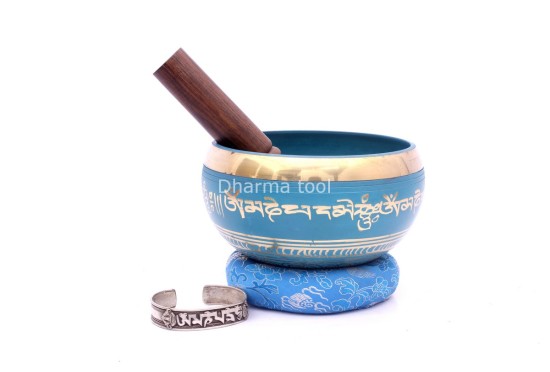 6-Inch Diameter Mantra Painted Singing Bowl – Hand-Casted MultiColor (Option)