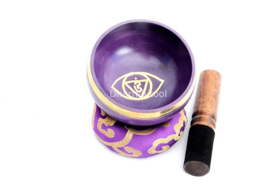 Hand-Casted Chakra Painted Singing Bowl – Multi-Size – Chakra Symbol Center