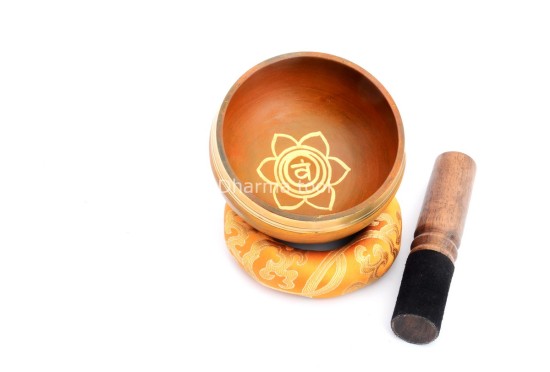 Hand-Casted Chakra Painted Singing Bowl – Multi-Size – Chakra Symbol Center