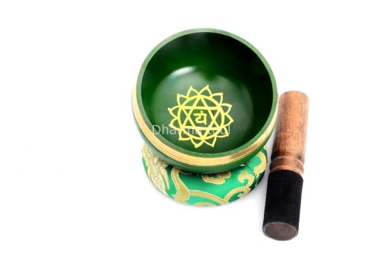 Hand-Casted Chakra Painted Singing Bowl – Multi-Size – Chakra Symbol Center
