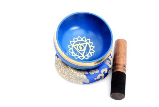 Hand-Casted Chakra Painted Singing Bowl – Multi-Size – Chakra Symbol Center