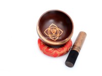 Hand-Casted Chakra Painted Singing Bowl – Multi-Size – Chakra Symbol Center