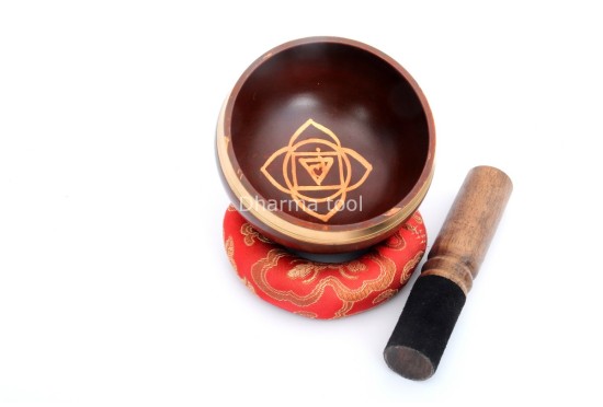 Hand-Casted Chakra Painted Singing Bowl – Multi-Size – Chakra Symbol Center