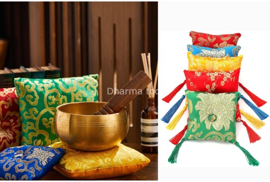 Square Brocade Cushion for Singing Bowls – Multiple Sizes & Colors