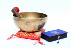 Custom Full Moon Singing Bowl – Gold Finish (DIM) – Hand-Hammered in Nepal