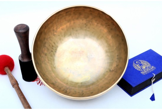 Custom Full Moon Singing Bowl – Gold Finish (DIM) – Hand-Hammered in Nepal