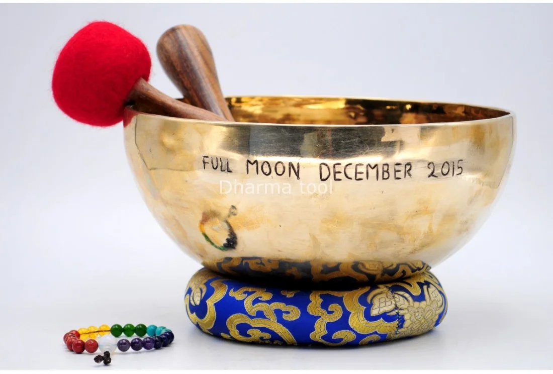 Custom Full Moon Singing Bowl Engraved Date