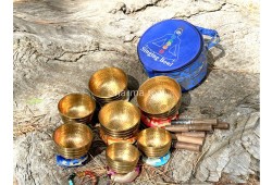 Hand Beaten Singing Bowl Set of 7 – 7 Chakra Healing Singing Bowl Set