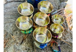 Shiny Singing Bowl Set of 7- Chakra Healing singing bowl set