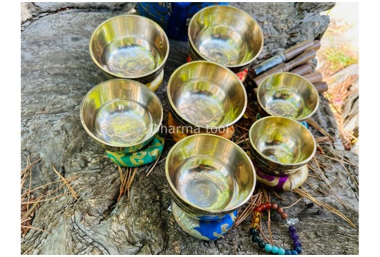 Shiny Singing Bowl Set of 7- Chakra Healing singing bowl set