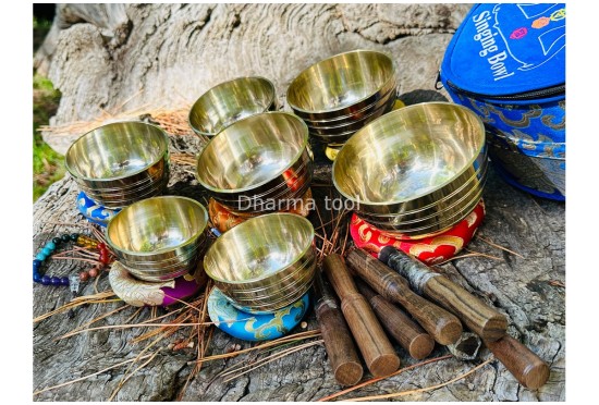 Shiny Singing Bowl Set of 7- Chakra Healing singing bowl set