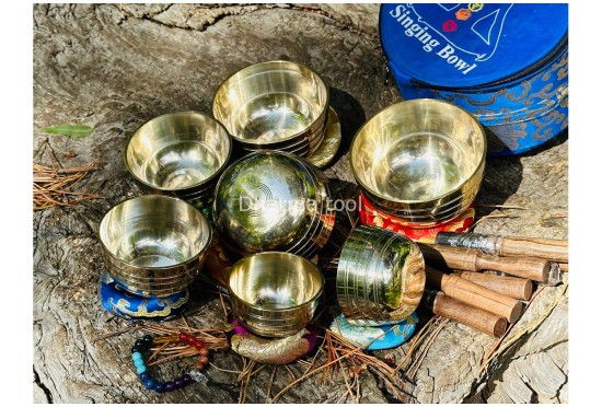 Shiny Singing Bowl Set of 7- Chakra Healing singing bowl set
