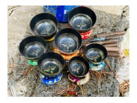 7 Chakra Healing Singing Bowl Set of 7 – Black Painted