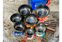 7 Chakra Healing Singing Bowl Set of 7 – Black Painted