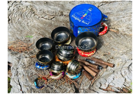 7 Chakra Healing Singing Bowl Set of 7 – Black Painted