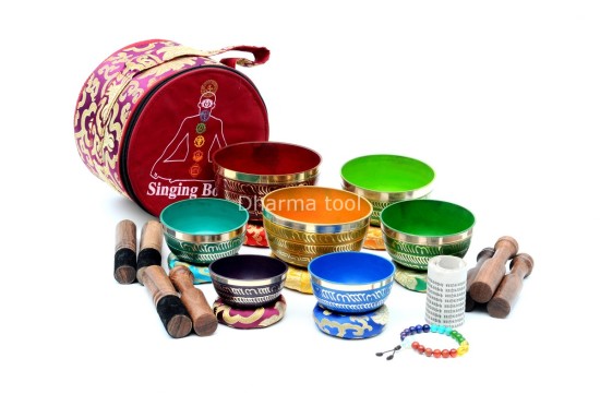 7 Chakra Color Singing Bowl Set   – Chakra Healing Singing Bowl Set