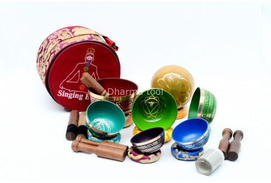 7 Chakra Color Singing Bowl Set   – Chakra Healing Singing Bowl Set